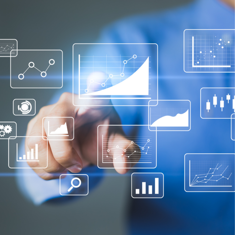 measuring KPS's, data and analytics on the screen