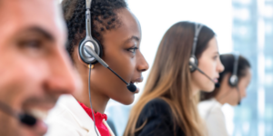 agents helping customers from a contact center onshore, offshore, nearshore